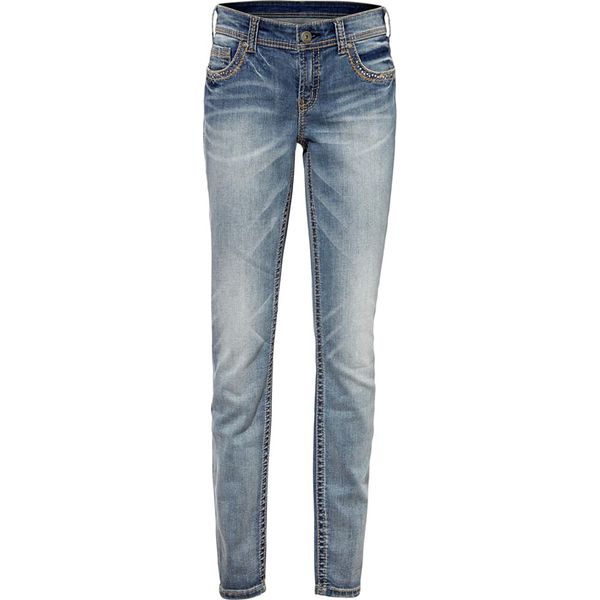 Heine Dżinsy - Slim fit - w kolorze błękitnym rozmiar: 38. Niebieskie jeansy Heine, bez wzorów. Za 178.15 zł.