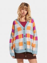 Roxy Kardigan Small Slow Chec Swtr ERJSW03578 Niebieski Regular Fit. Niebieskie kardigany Roxy, s, bez wzorów, z syntetyku. Za 219.99 zł.