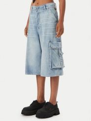 G-Star Raw Bermudy Patti D29023-D934 Niebieski Wide Fit. Niebieskie szorty G-Star Raw, bez wzorów, z bawełny, retro. Za 407.99 zł.