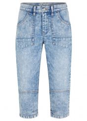 Jeansy rybaczki, mid waist, ze stretchem. Niebieskie jeansy bonprix, bez wzorów. Za 107.99 zł.