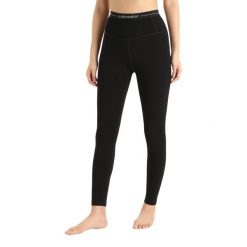 Legginsy Termoaktywne Damskie Icebreaker 260 Tech High Rise Leggins. Czarne legginsy Icebreaker, l, bez wzorów, z wełny. W wyprzedaży za 415.40 zł.