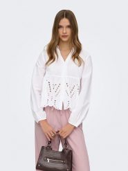 ONLY Bluzka w kolorze białym rozmiar: XL. Białe bluzki Only, xl, bez wzorów, z bawełny, bez kołnierzyka, bez ramiączek. Za 118.56 zł.
