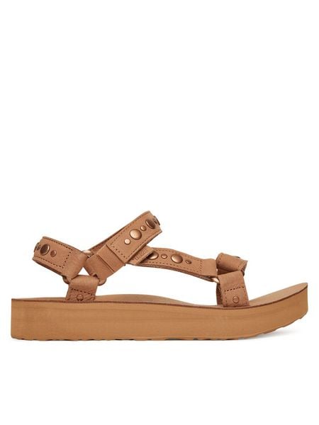 Teva Sandały Midform Universal Studded 1164650 Brązowy. Brązowe sandały Teva, bez wzorów, z nubiku, bez obcasa, na płaskiej podeszwie, bez zapięcia. Za 264.99 zł.