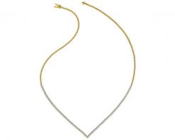 Naszyjnik z żółtego złota z brylantami - 45 cm - 0,66 ct - próba 585. Żółte naszyjniki Apart, z brylantem, złote. Za 18,590.00 zł.
