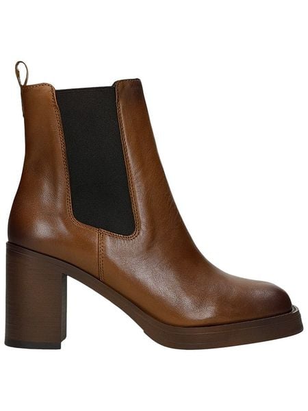 Wojas Skórzane botki w kolorze jasnobrązowym rozmiar: 38. Brązowe botki Wojas, bez wzorów, bez obcasa, bez zapięcia. Za 406.95 zł.