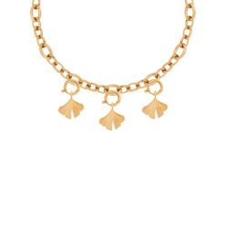 Naszyjnik z pozłacanymi zawieszkami Ginko na Łańcuchu No.3. Naszyjniki Lilou, pozłacane. Za 728.00 zł.
