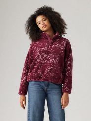 Levi´s Bluza polarowa w kolorze bordowym rozmiar: S. Czerwone bluzy s, bez wzorów, z polaru, bez kaptura. Za 158.47 zł.