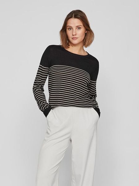 Vila Koszulka w kolorze beżowo-czarnym rozmiar: XS. Brązowe bluzki Vila, xs, bez wzorów, bez kołnierzyka, bez ramiączek. Za 41.59 zł.