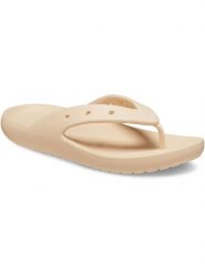 Crocs Japonki "Classic" w kolorze beżowym rozmiar: 37/38. Brązowe klapki Crocs, bez wzorów, z otwartym noskiem, bez obcasa. Za 96.83 zł.