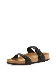 Comfortfusse Skórzane klapki w kolorze czarnym rozmiar: 38. Czarne klapki Comfortfüße, bez wzorów, z otwartym noskiem, bez obcasa. Za 225.95 zł.