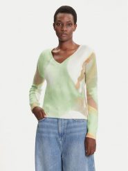 Desigual Sweter Oulu 25WWJF13 Zielony Regular Fit. Zielone swetry Desigual, l, bez wzorów, z syntetyku, bez ramiączek. Za 429.99 zł.