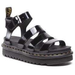 Sandały Dr. Martens. Czarne sandały Dr. Martens, bez wzorów, bez obcasa, na płaskiej podeszwie, bez zapięcia. Za 419.99 zł.