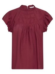 MOSS COPENHAGEN Bluzka w kolorze bordowym rozmiar: XS. Czerwone bluzki Moss Copenhagen, xs, bez wzorów, bez kołnierzyka, bez ramiączek. Za 194.95 zł.