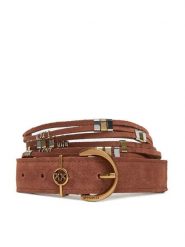 PINKO Pasek Damski Promethea H3 20251 PLT01 104803 A2GK Brązowy. Brązowe paski Pinko, bez wzorów, ze skóry. Za 649.99 zł.