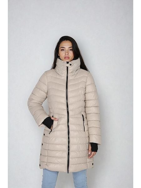 Steve Madden Płaszcz zimowy w kolorze beżowym rozmiar: L. Brązowe płaszcze Steve Madden, na zimę, l, bez wzorów, z puchu, bez kaptura. Za 238.72 zł.