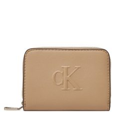 Mały Portfel Damski Calvin Klein Jeans. Brązowe portfele Calvin Klein Jeans, bez wzorów, z jeansu. Za 139.99 zł.