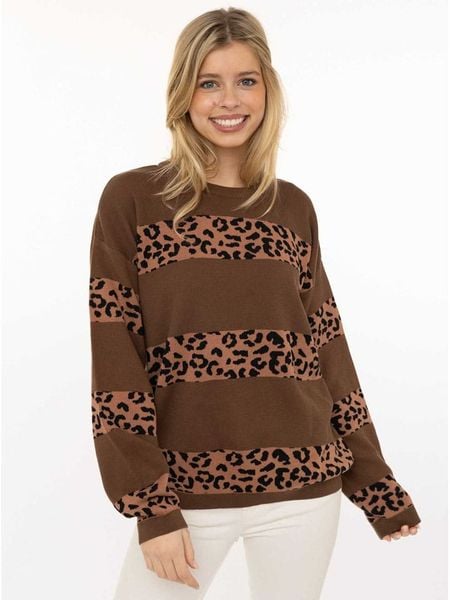Zwillingsherz Sweter w kolorze brązowym rozmiar: S/M. Brązowe swetry Zwillingsherz, m, bez wzorów, z bawełny, bez ramiączek. Za 129.95 zł.