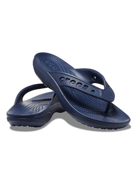 Crocs Japonki "Baya II" w kolorze granatowym rozmiar: 48/49. Niebieskie klapki Crocs, bez wzorów, z tworzywa sztucznego, z otwartym noskiem, bez obcasa. Za 32.52 zł.