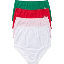 Figi z wysoką talią (4 pary) bonprix zielony+ jasnoróżowy + czerwony + biały. Figi bonprix. Za 39.96 zł.