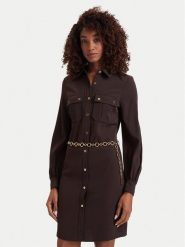 Marciano Guess Sukienka koszulowa G6YK25 W3204 Brązowy ciemny Regular Fit. Brązowe sukienki Marciano Guess, z aplikacjami, z syntetyku, bez kołnierzyka, bez ramiączek, koszulowe. Za 989.99 zł.