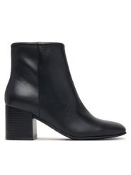 Guess Botki FLFALE LEA10 Czarny. Czarne botki Guess, z aplikacjami, ze skóry, bez obcasa, na słupku, bez zapięcia. Za 494.99 zł.