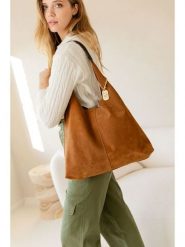 Anna Morellini Skórzana torebka "Darizita" w kolorze jasnobrązowym - 45 x 58 x 5 cm rozmiar: onesize. Brązowe torby na ramię Anna Morellini, bez wzorów, z materiału, na ramię, bez dodatków. Za 304.99 zł.