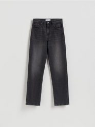Jeansy straight leg - szary. Szare jeansy Reserved, bez wzorów. Za 129.99 zł.