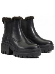 Timberland Skórzane sztyblety "Everleigh" w kolorze czarnym rozmiar: 38. Czarne botki Timberland, bez wzorów, bez obcasa, bez zapięcia. Za 484.31 zł.