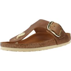 Japonki unisex Birkenstock 1018785. Brązowe klapki Birkenstock, bez wzorów, z materiału, bez obcasa. Za 929.00 zł.