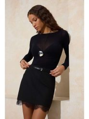 Trendyol Spódnica w kolorze czarnym rozmiar: 34. Czarne spódnice Trendyol, bez wzorów, z koronki, mini. Za 95.99 zł.