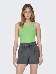 ONLY Top w kolorze zielonym rozmiar: XL. Zielone topy Only, xl, bez wzorów, prążkowane, bez kołnierzyka, bez ramiączek. Za 30.78 zł.