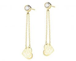 Złote kolczyki z cyrkoniami- serca. Żółte kolczyki Apart, z cyrkonią, złote. Za 1,599.00 zł.