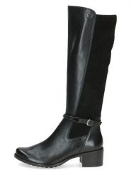 Caprice Skórzane kozaki w kolorze czarnym rozmiar: 40,5. Czarne kozaki Caprice, na zimę, ze skóry, bez obcasa, bez zapięcia. Za 347.99 zł.