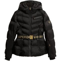Damska kurtka puchowa Superdry Luxe. Czarne kurtki narciarskie Superdry, bez wzorów, z puchu, bez kaptura, narciarskie. W wyprzedaży za 1,321.75 zł.