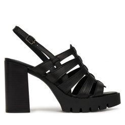 Sandały G-Star. Czarne sandały G-Star, bez wzorów, retro, bez obcasa, na słupku, bez zapięcia. Za 179.99 zł.