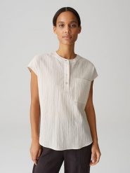 OPUS Bluzka w kolorze kremowym rozmiar: L. Brązowe bluzki Opus, l, bez wzorów, bez kołnierzyka, bez ramiączek. Za 100.99 zł.