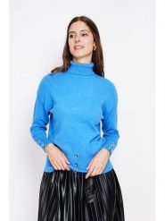 ASSUILI Golf w kolorze błękitnym rozmiar: 38. Niebieskie golfy Assuili, bez wzorów, bez ramiączek. Za 130.50 zł.