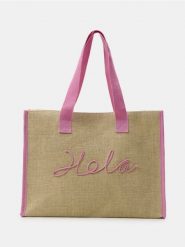 Duża pleciona torba na ramię z napisem 3D - kremowy. Białe torby na ramię Sinsay, bez wzorów, na ramię, duże, bez dodatków. Za 49.99 zł.