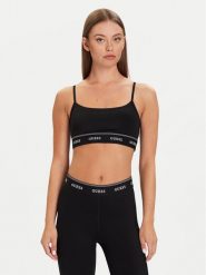 Guess Biustonosz top V5BP01 K1942 Czarny. Czarne biustonosze Guess, z aplikacjami, z syntetyku. Za 219.99 zł.