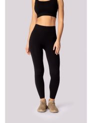 Spaio Legginsy sportowe "Ribbed" w kolorze czarnym rozmiar: S/M. Czarne legginsy Spaio, m, bez wzorów, z materiału, z podwyższonym stanem. Za 143.56 zł.