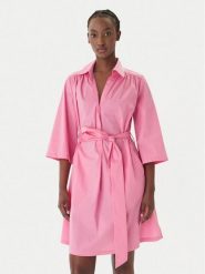 LOLA CASADEMUNT Sukienka koszulowa LS2616140 Różowy Relaxed Fit. Czerwone sukienki LOLA CASADEMUNT, s, bez wzorów, z bawełny, bez kołnierzyka, bez ramiączek, koszulowe. Za 543.99 zł.