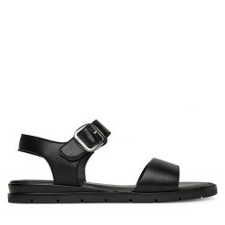 Sandały Tamaris. Czarne sandały Tamaris, bez wzorów, bez obcasa, na płaskiej podeszwie, bez zapięcia. Za 249.99 zł.