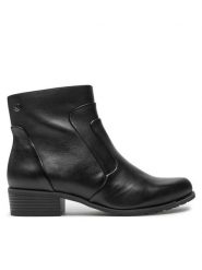 Caprice Botki 9-25335-43 Czarny. Czarne botki Caprice, bez wzorów, ze skóry, bez obcasa, na płaskiej podeszwie, bez zapięcia. Za 539.99 zł.