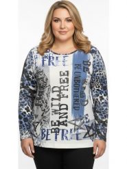 WITT WEIDEN Koszulka w kolorze niebiesko-białym rozmiar: 36. Białe bluzki WITT WEIDEN, bez wzorów, z bawełny, bez kołnierzyka, bez ramiączek. Za 30.99 zł.