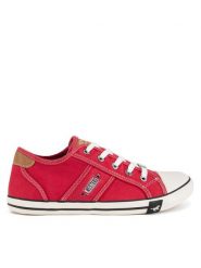 Mustang Trampki 1099-310 Czerwony. Czerwone trampki Mustang, bez wzorów, z materiału, bez zapięcia. Za 229.99 zł.