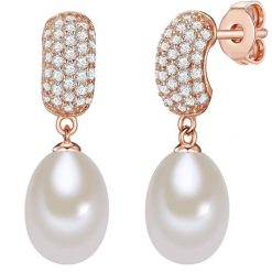 Valero Pearls Kolczyki sztyfty z perłą srebro wysokiej próby Cyrkonia Perła hodowlana słodkowodna różowe złoto 1 ct Damski. Czerwone kolczyki Valero Pearls, z cyrkonią, pozłacane, na sztyftcie. Za 229.99 zł.