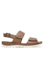 Caprice Sandały 9-28153-42 Brązowy. Brązowe sandały Caprice, bez wzorów, ze skóry, bez obcasa, na płaskiej podeszwie, bez zapięcia. Za 177.99 zł.