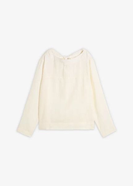 Tunika z czystego lnu. Białe tuniki bonprix, bez wzorów, bez kołnierzyka, bez ramiączek. Za 144.99 zł.