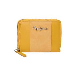 Skórzany porfel w kolorze żółtym - (S)11,5 x (W)9 x (G)2 cm. Żółte portfele Pepe Jeans Accessories, bez wzorów, z materiału. W wyprzedaży za 119.95 zł.
