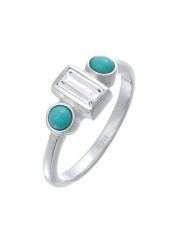 Elli PREMIUM Damski zaręczynowy Vintage błyszczący z topazem i howlitem w rodowanym srebrze 925 Sterling Silver Pierścionki 1 ct. Szare pierścionki Elli PREMIUM, z topazem, srebrne. Za 153.99 zł.